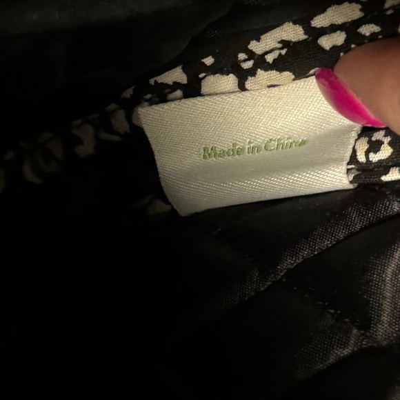 Vera Bradley Black & White Leopard Print Crossbody Shoulder Adjustable Neutral - Picture 6 of 13